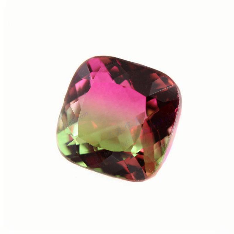 肥正方合成西瓜碧玺玻璃裸石 枕形渐变尖底宝石批发BX05