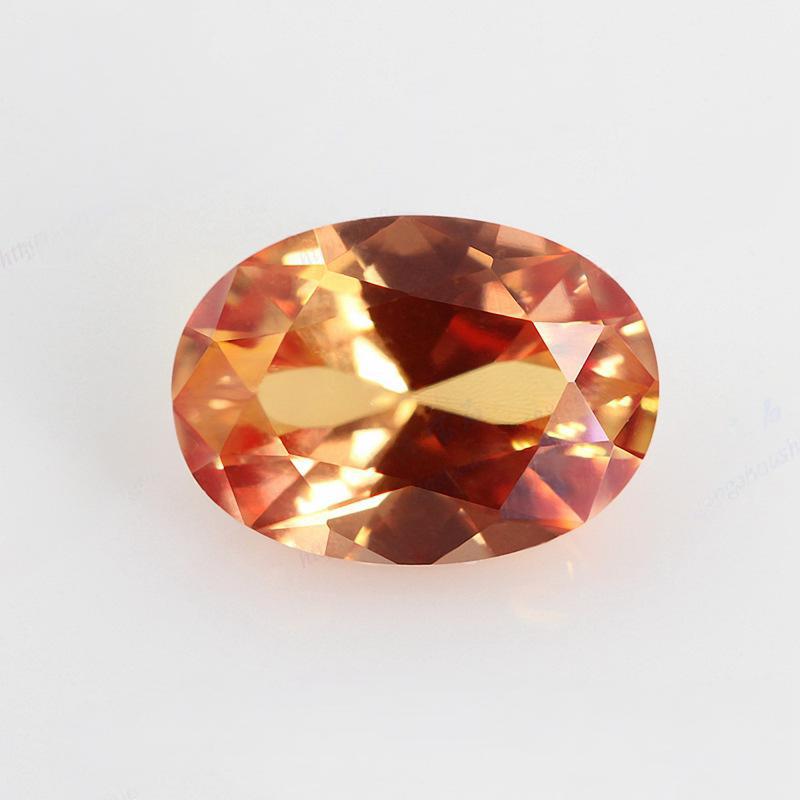 蛋形55#橙色刚玉裸石批发 椭圆形橙刚合成宝石戒面镶嵌