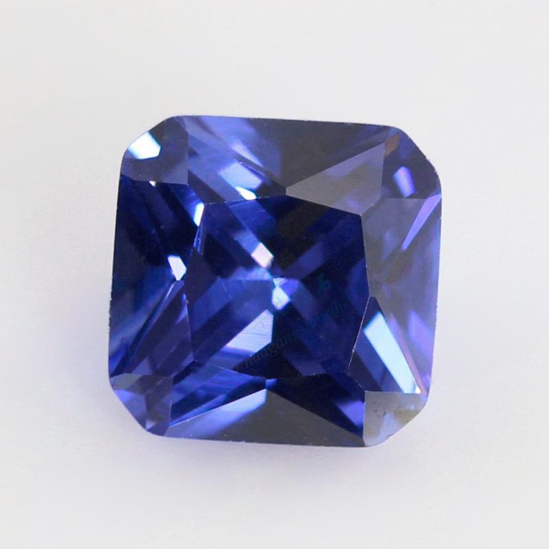 正方形倒角坦桑蓝锆石裸石 坦桑锆戒面CZ皓石兰宝石批发