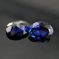 蛋形天然底34#蓝刚玉裸石批发 椭圆形人造蓝宝石戒面