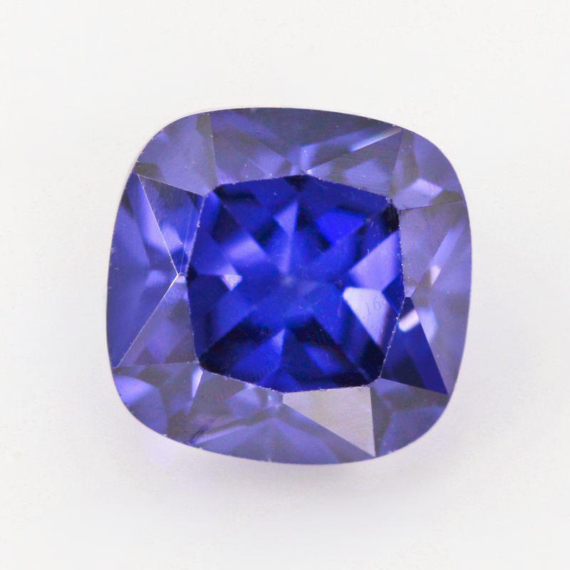 肥正方形坦桑蓝锆石裸石批发 肥方枕形坦桑兰皓石CZ尖底