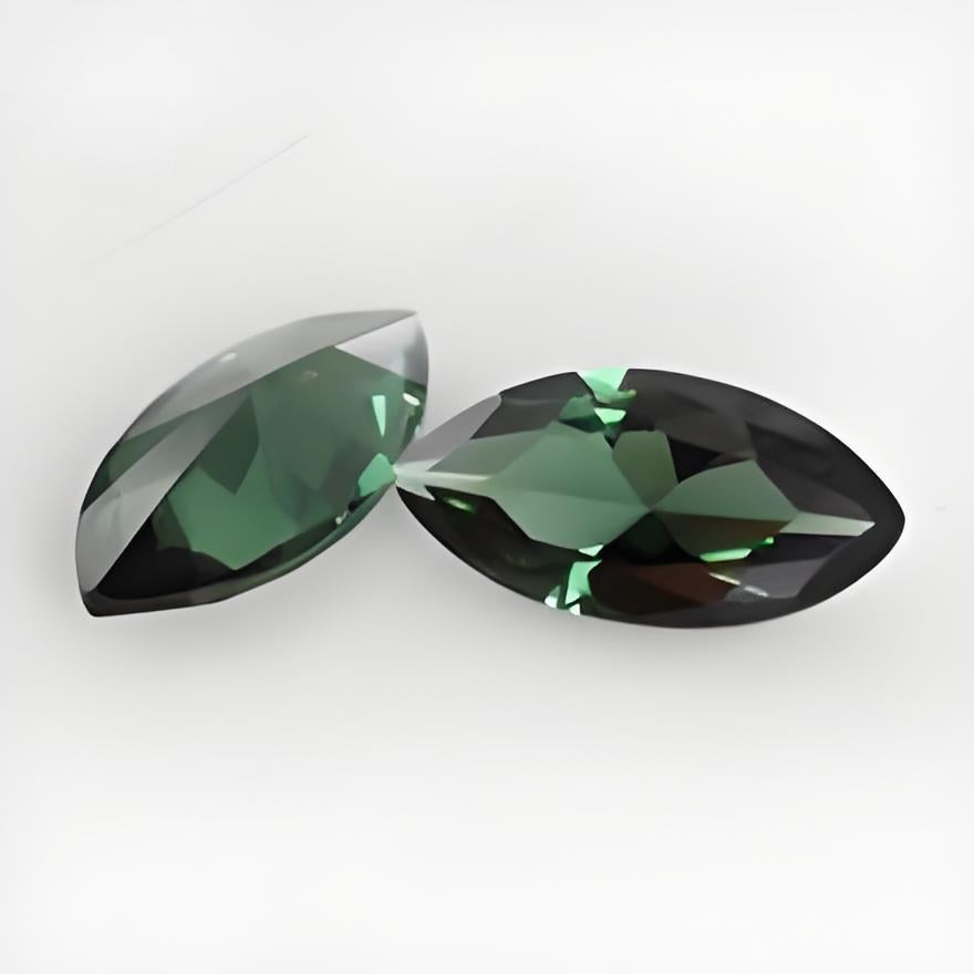 马眼形152#绿尖晶石裸石 树叶形宝石耳钉钻首饰配石DIY