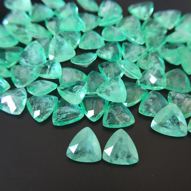 浅绿帕拉依巴色含天然水晶成分 厂家直销碧玺双层石