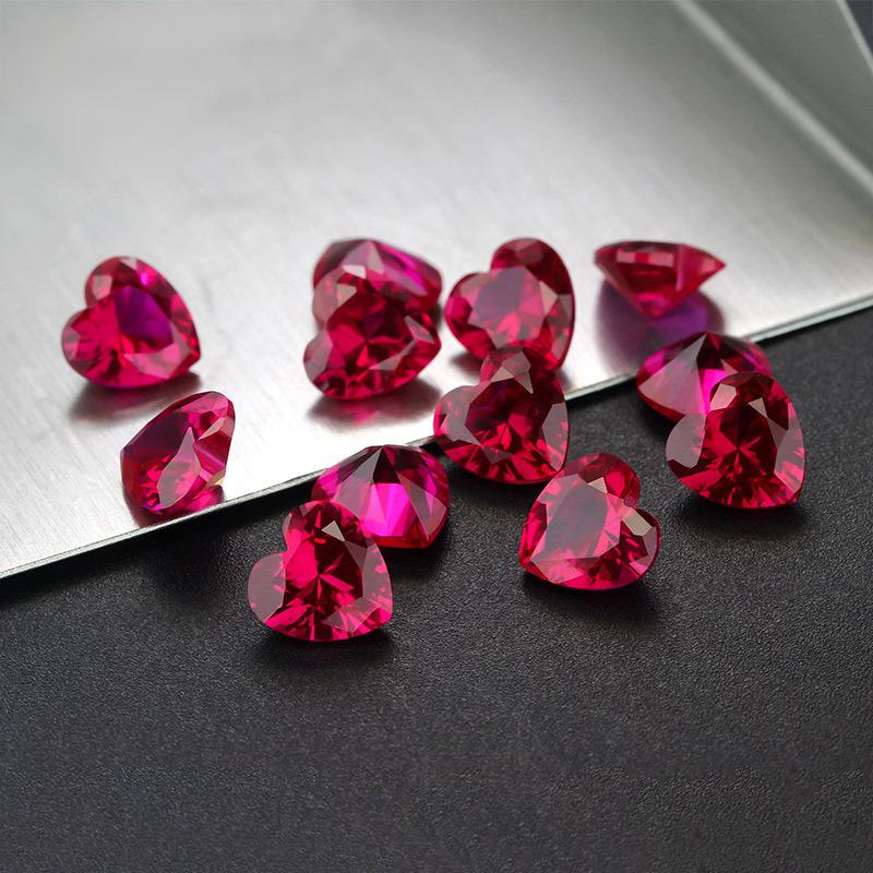 心形5#红刚玉裸石戒面 人工合成红宝石Ruby批发corundum