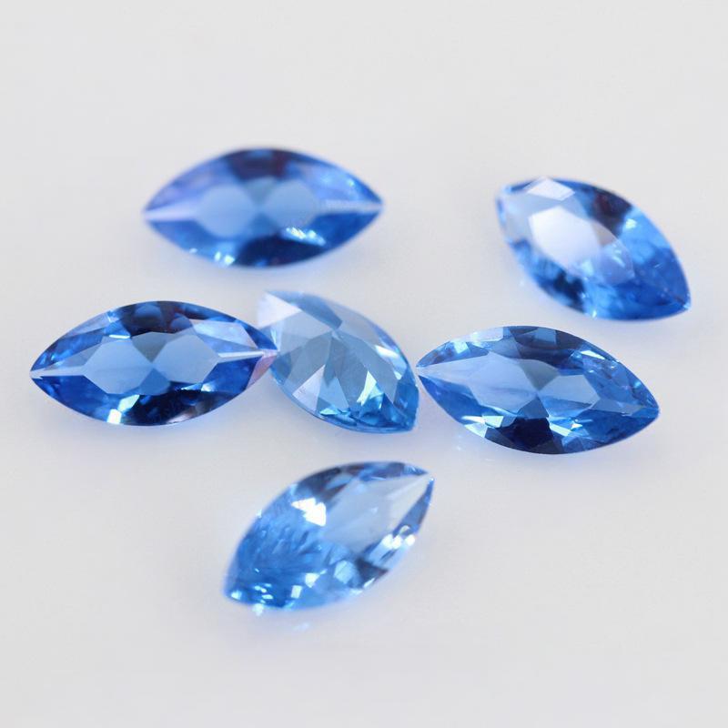 119#蓝尖晶石马眼形裸石 树叶形蓝宝石首饰配石尖底钻