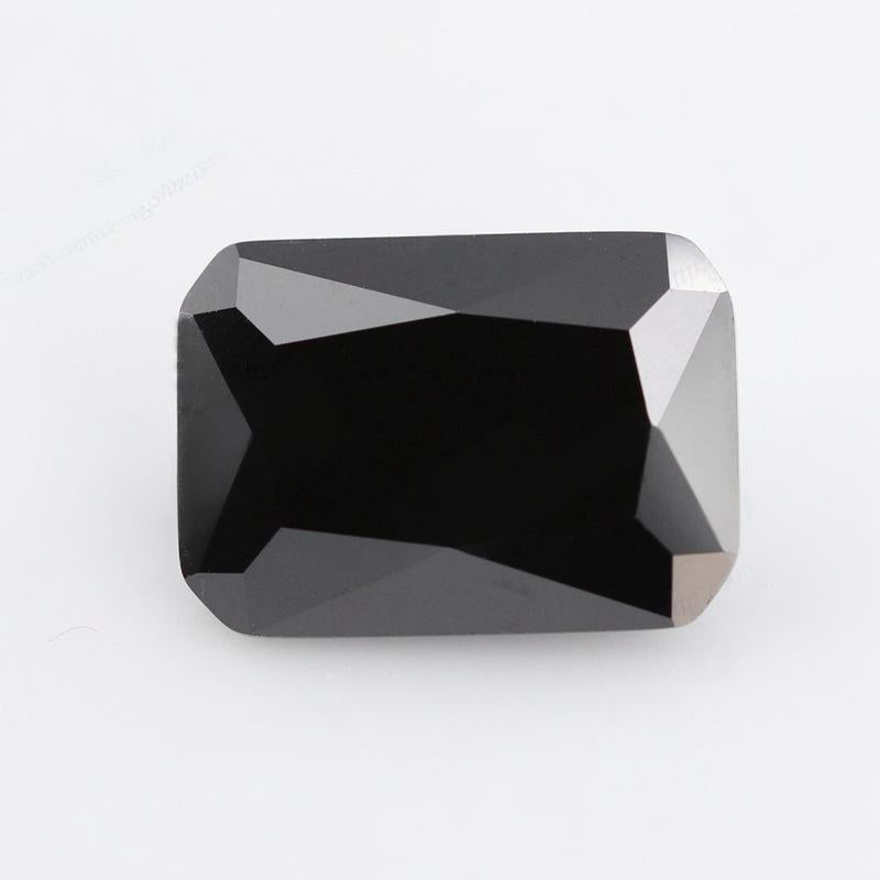 长方形倒角黑色锆石戒面批发 黑锆裸石饰品首饰DIY配石