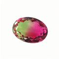 蛋形合成西瓜碧玺玻璃裸石 椭圆形红绿渐变戒面宝石批发