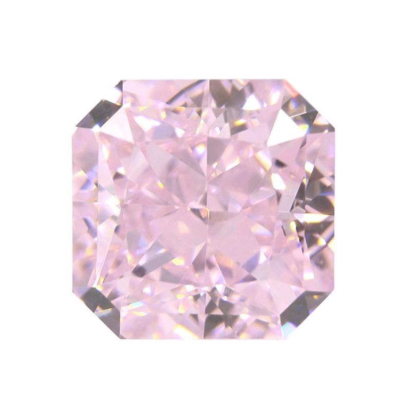 9A冰花切正方倒角高碳钻 小八角形浅粉色 锆石裸石戒面