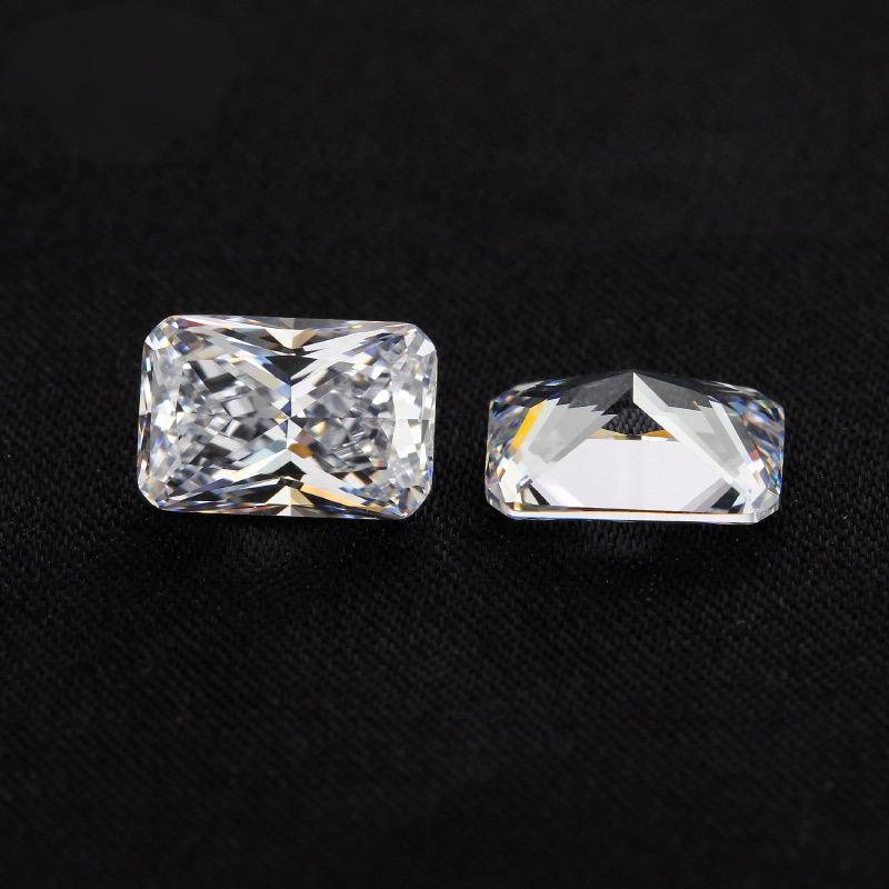9A级长方倒角白色透明锆石 进口人造CZ宝石裸石批发