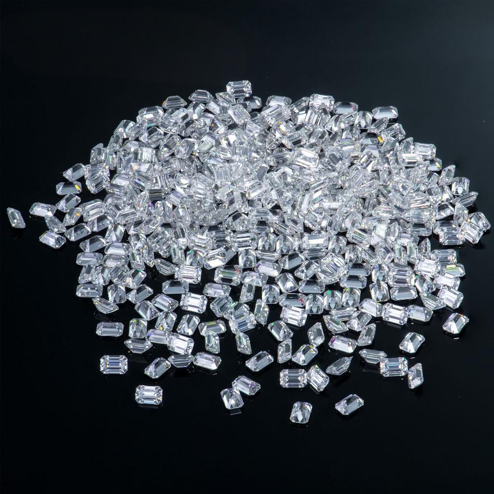 人工宝石祖母切莫桑钻配石小杂异形祼石长方倒角车平厘石碎钻