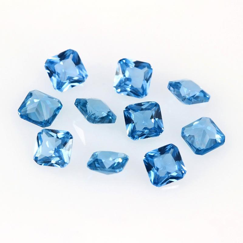 正方形倒角120#尖晶蓝裸石批发 人造彩色兰尖晶宝石裸石