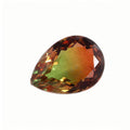 梨形合成西瓜碧玺裸石批发 水滴形彩色渐变宝石BX03