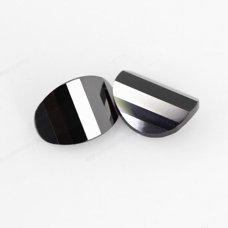 元宝形黑色立方氧化锆石裸石钻 黑锆CZ宝石饰品配件批发