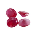 蛋形红刚5#磨砂底裸石 椭圆形彩色人造红宝石沙底批发