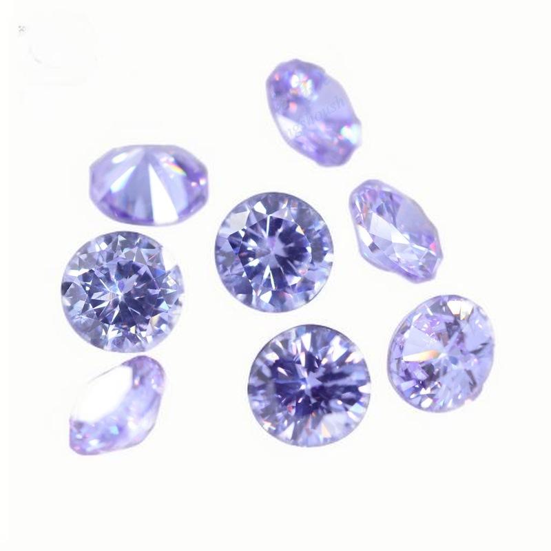 变蓝锆石戒面裸石 圆形人造锆石变兰合成立方氧化锆CZ