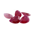 梨形5#红刚玉磨砂底戒面裸石 水滴形5号合成红宝石沙底