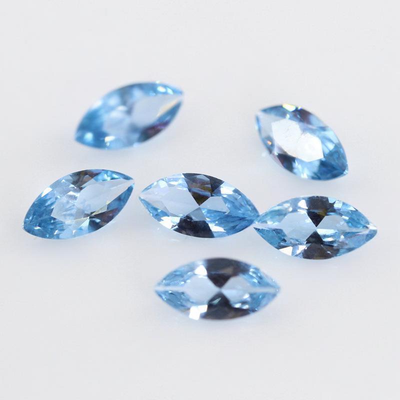 马眼形106#蓝尖晶石裸石 树叶形戒面106号蓝宝石首饰DIY