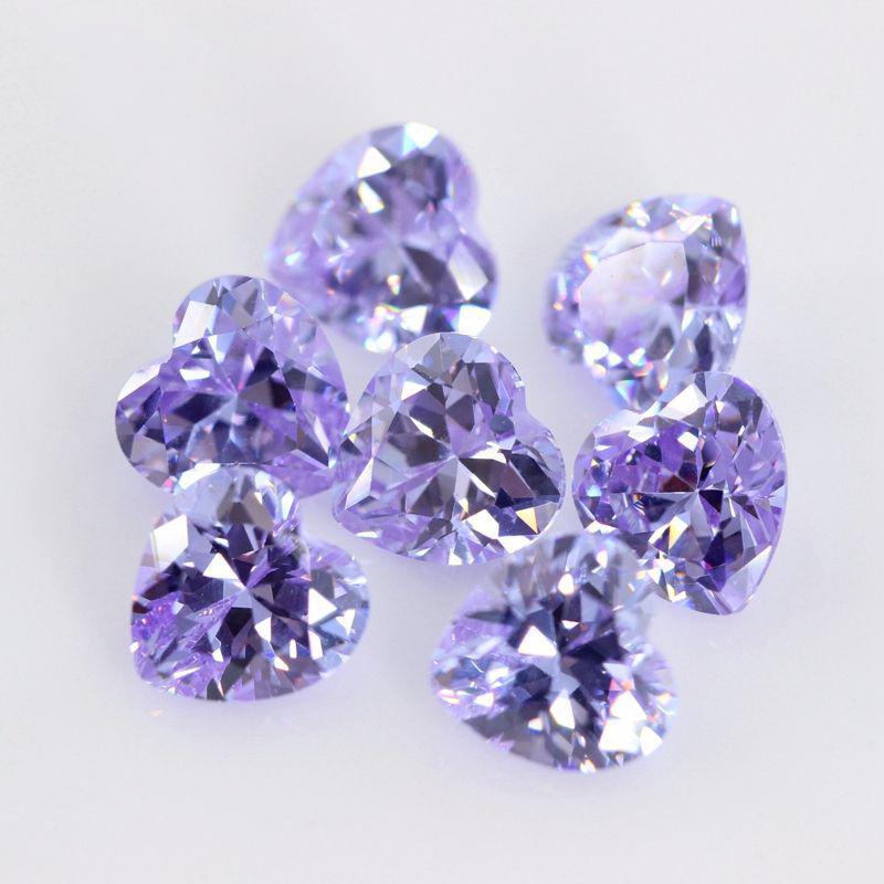 桃心形变蓝色锆石裸石 人造变兰色合成立方氧化锆CZ批发