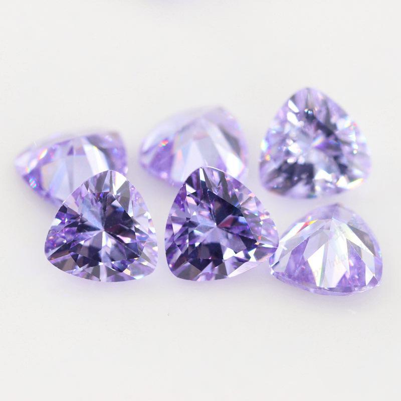 肥三角形变蓝色锆石裸石 胖三角变兰CZ戒面镶嵌饰品主石