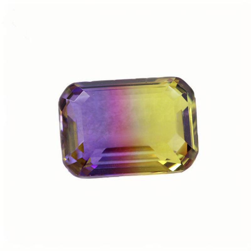 长方倒角车平西瓜碧玺玻璃 紫黄金色渐变人造钻宝石BX11