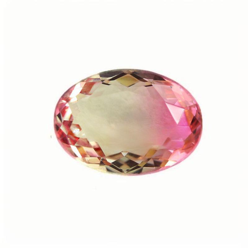 蛋形西瓜碧玺玻璃裸石批发 椭圆形桃红色渐变人造钻宝石