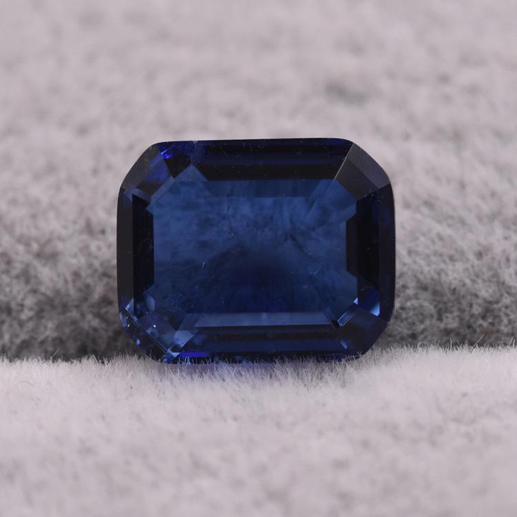 水晶拼碧玺玻璃 长方倒角切割 深蓝锆色仿天然合成彩宝