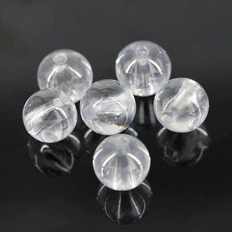 全孔串珠子白色锆石裸石 圆形打孔散珠串饰DIY厂家批发