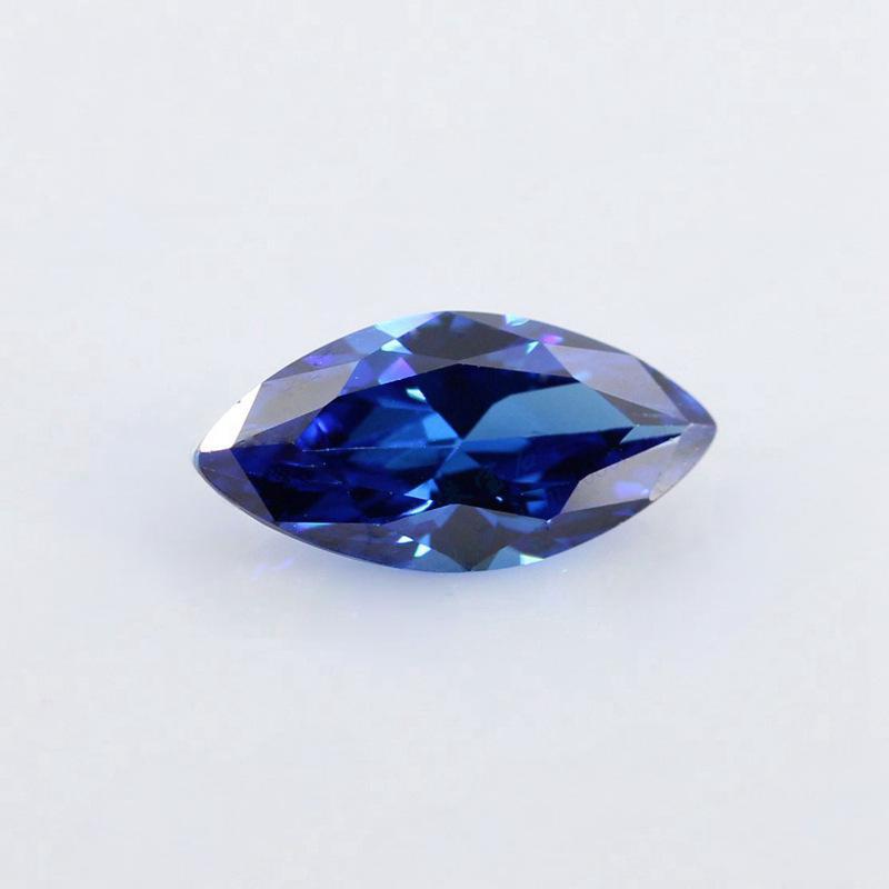 马眼兰锆裸石批发 树叶形宝蓝锆 人造蓝宝石首饰主石DIY