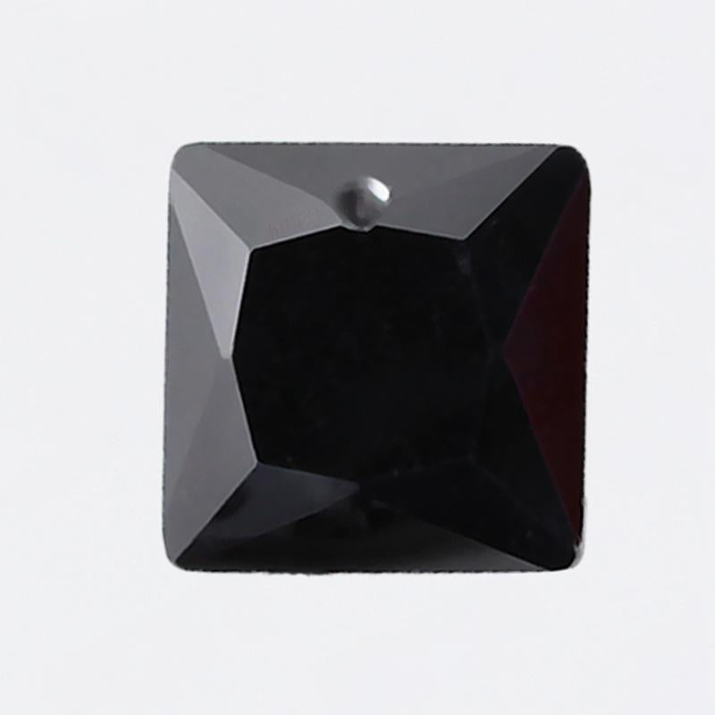 正方形直角黑色锆石单孔裸石批发 黑锆打孔吊坠饰品首饰