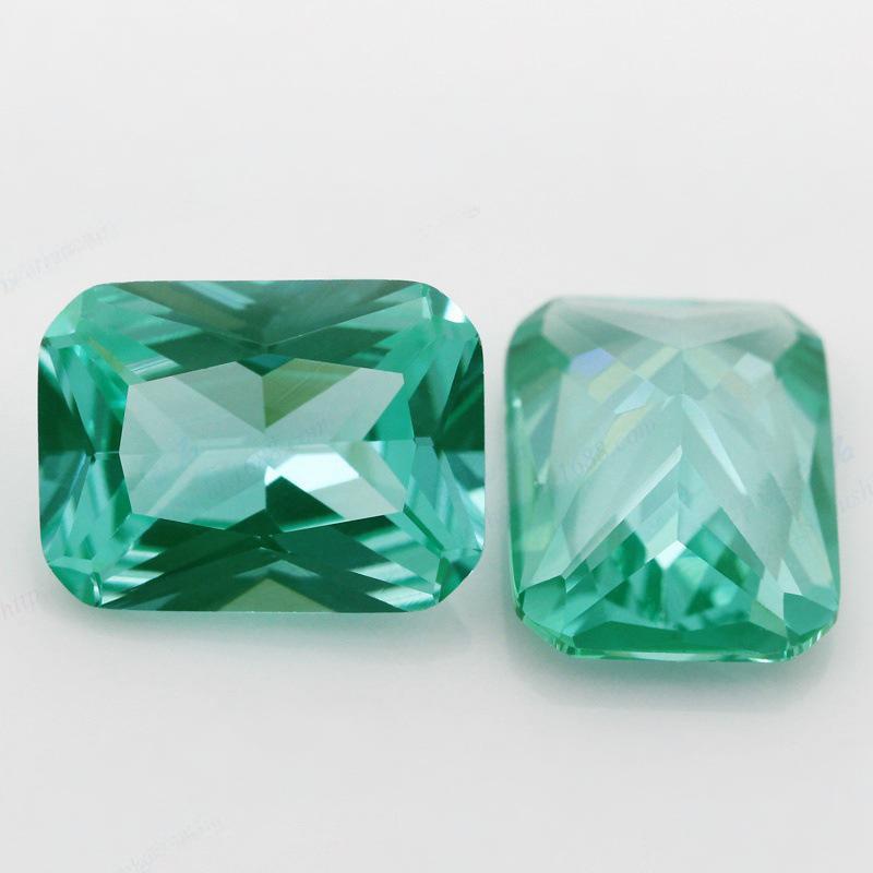 长方倒角车花137#绿尖晶裸石 小八角人造宝石首饰品主石