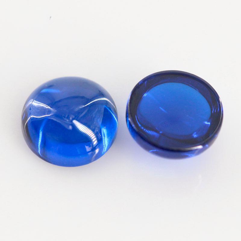 圆形平底素面113#尖晶蓝裸石 弧面合成蓝宝石113号批发