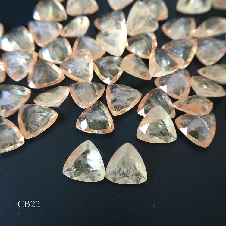 5A高品质裸石】肥三角形状 摩根石含天然水晶成分