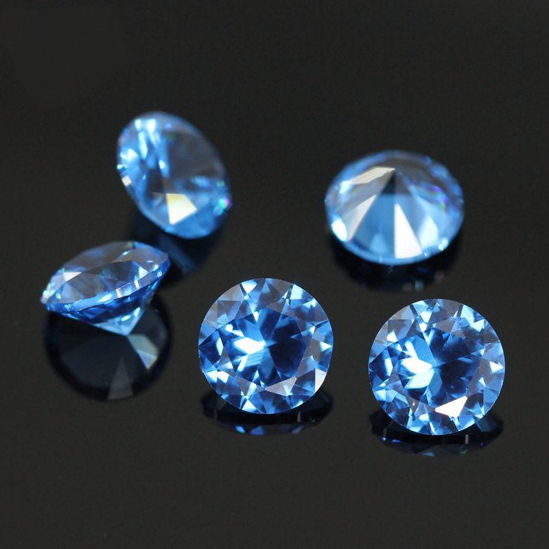 圆形蓝尖晶119#裸石批发 119号人造蓝宝石戒面饰品主石