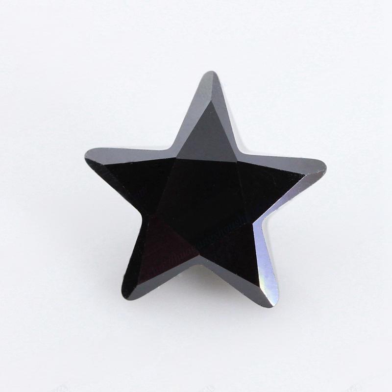 五角星形黑色锆石裸石戒面 黑锆CZ人造宝石皓石梧州厂家