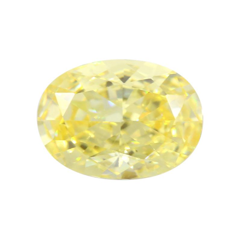 9A蛋形冰花切鹅黄色高碳钻 椭圆形锆石CZ裸石戒主石批发