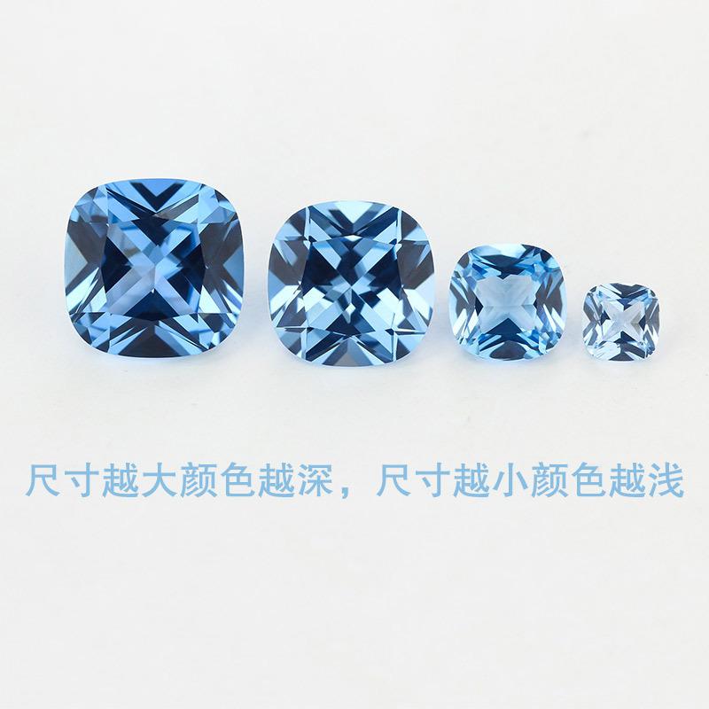 肥正方形108#尖晶石 肥方枕形人造蓝尖晶兰宝石裸石AAA