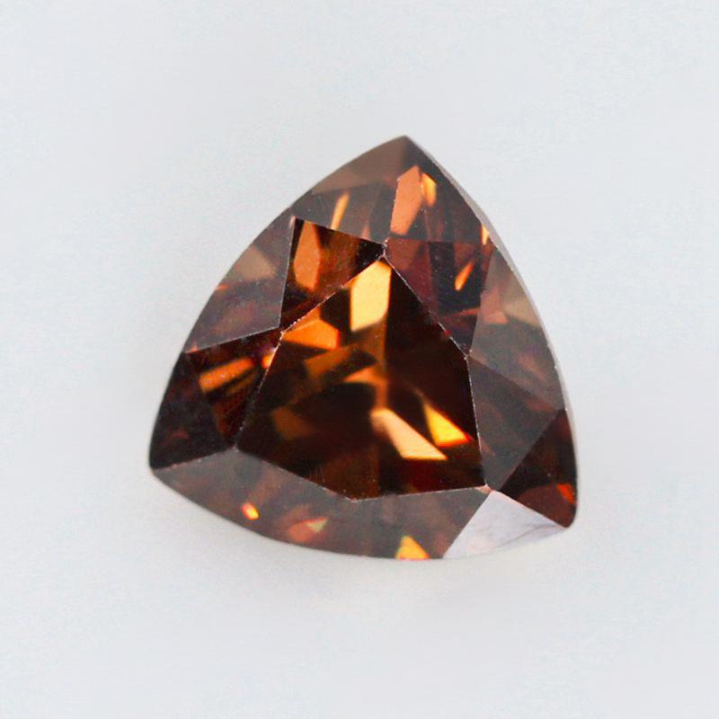 咖啡色肥三角形锆石裸石 胖三角彩色CZ戒面首饰主石批发