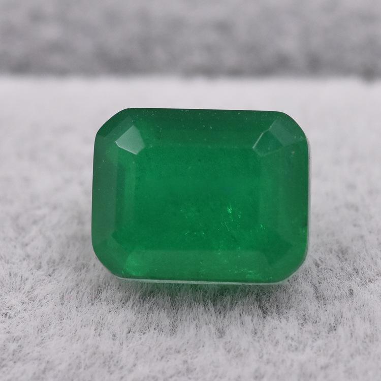 水晶拼碧玺玻璃 长方形倒角切割 仿天然合成祖母绿 彩宝