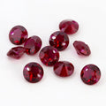 双孔圆形8#红刚玉戒面裸石 批发人造合成红宝石DIY散珠