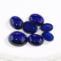 蛋形平底素面34#蓝刚玉裸石 椭圆形人造蓝宝石34号批发