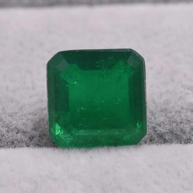 仿天然正方形宝石 水晶拼碧玺玻璃 祖母绿 合成彩宝