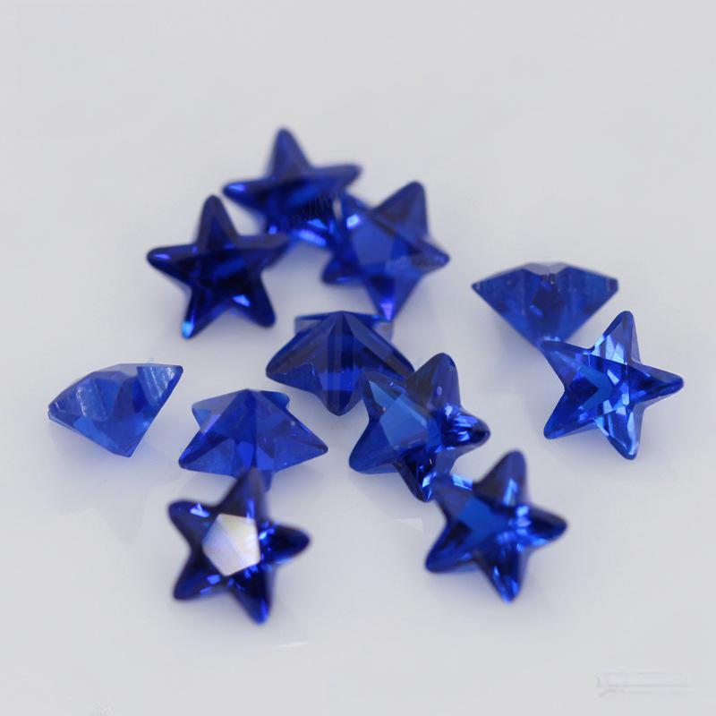人造彩色宝石批发 113#尖晶石裸石 五角星 113号蓝尖晶