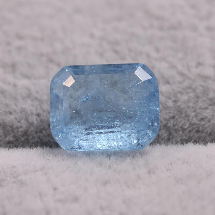 水晶拼碧玺玻璃 长方倒角切割 天空蓝 仿天然合成彩宝
