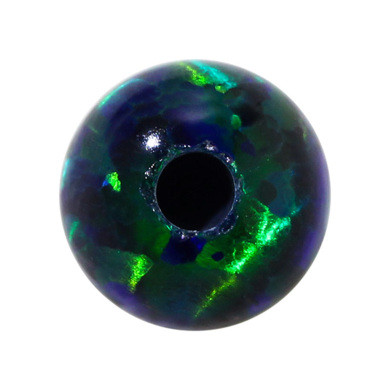 半孔圆珠OPAL仿欧泊石 耳钉裸珠人造合成球形澳宝OP19