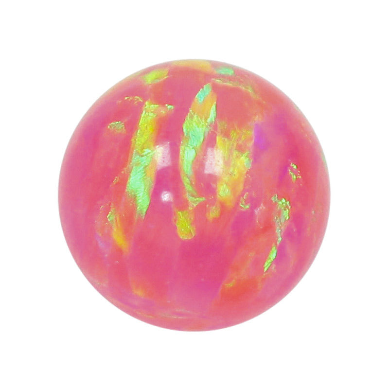 球形OPAL仿欧泊石宝石裸石 人造合成圆珠澳宝粉色OP07