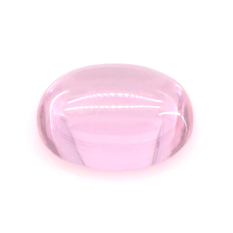 蛋形平底素面粉锆石裸石 椭圆形粉红色锆弧面合成仿钻裸