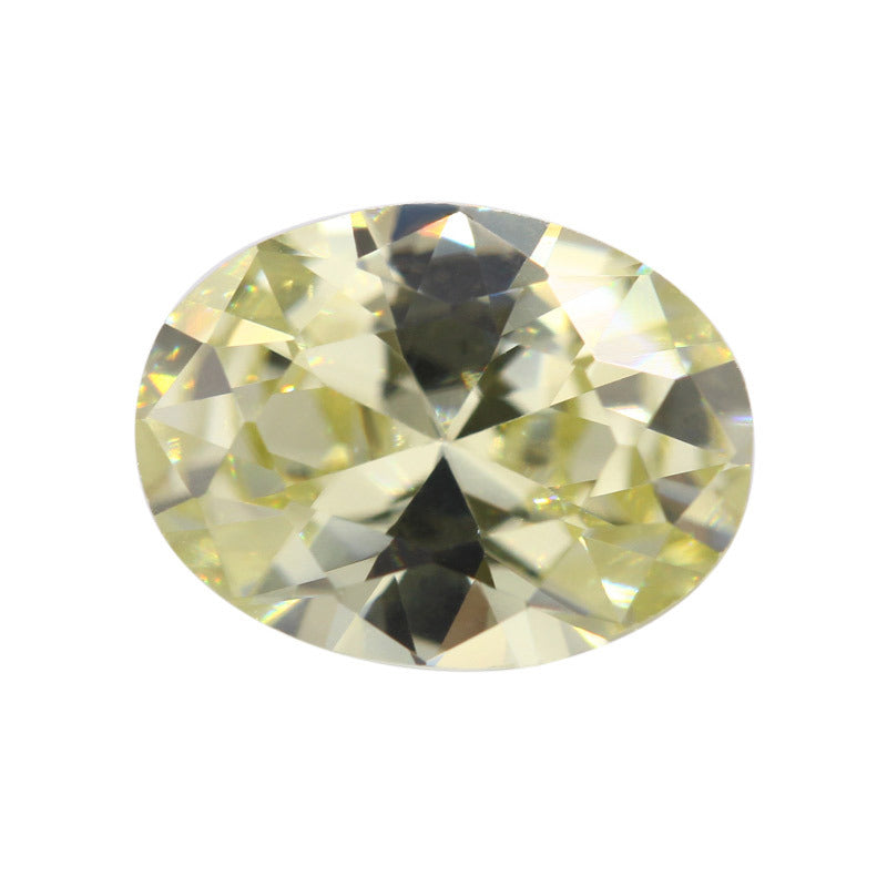蛋形橄榄黄色锆石裸石 椭圆形彩色钻宝石合成CZ皓石批发