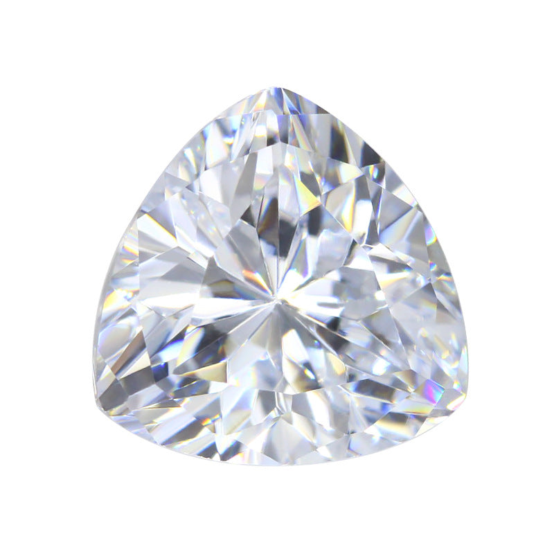 5A肥三角白色锆石裸石戒面 胖三角行人造CZ皓石主石钻