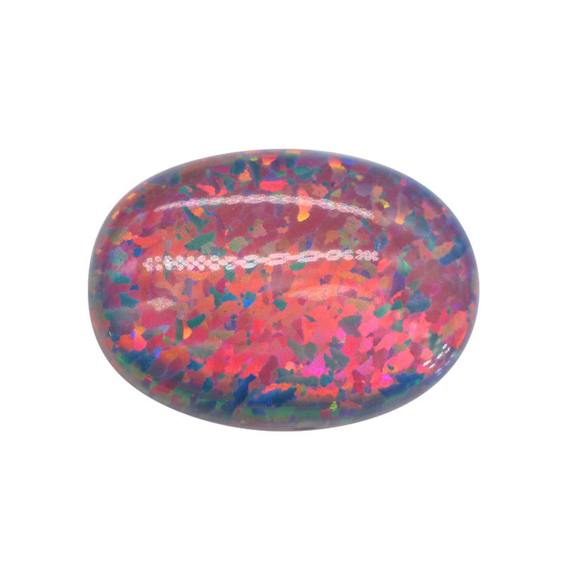OPAL蛋形合成欧泊石裸石 戒面人造澳宝椭圆形平底#13-2