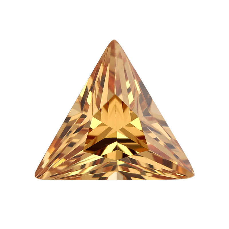 三角形直角深香槟锆石裸石批发 直三角尖底宝石人造皓石